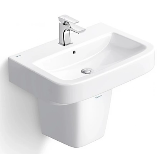 Chậu Rửa Lavabo Và Chân Ngắn Treo Tường Viglacera V50 (CD50)
