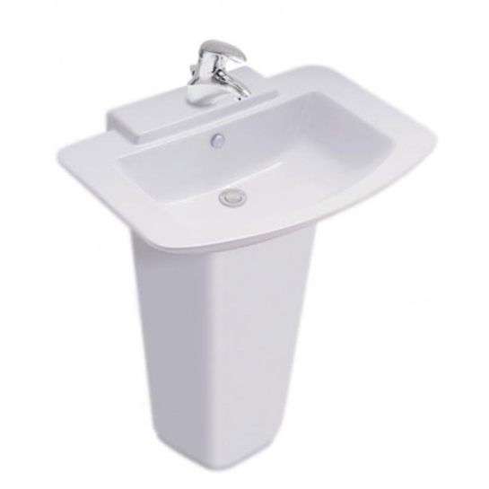 Chậu Rửa Mặt Lavabo COTTO C01467/C4116 Hercules Chân Dài