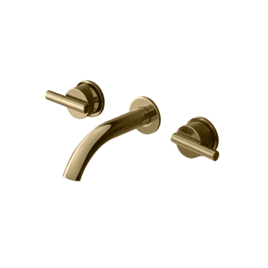 Vòi Lavabo COTTO CPF203A#GR2 Gắn Tường Nóng Lạnh Màu Vàng Quil