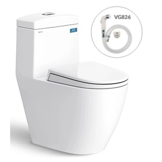 Bồn Cầu Viglacera V199 Nắp Êm V86 + Vòi Xịt VG826