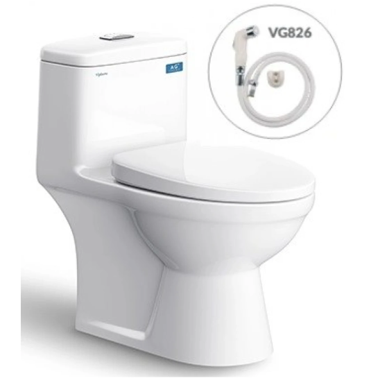 Bồn Cầu Viglacera BL5V Nắp V37 Xả Xoáy + Xịt VG826