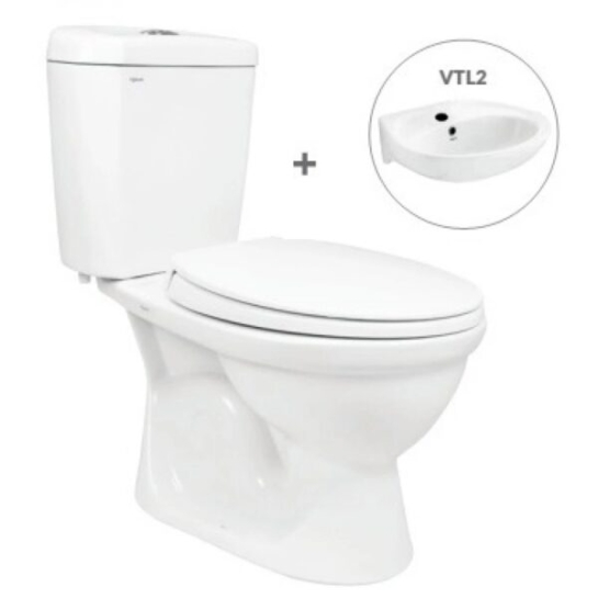 Bàn Cầu 2 Khối Viglacera VI88 Nắp Êm V1102E Kèm VTL2